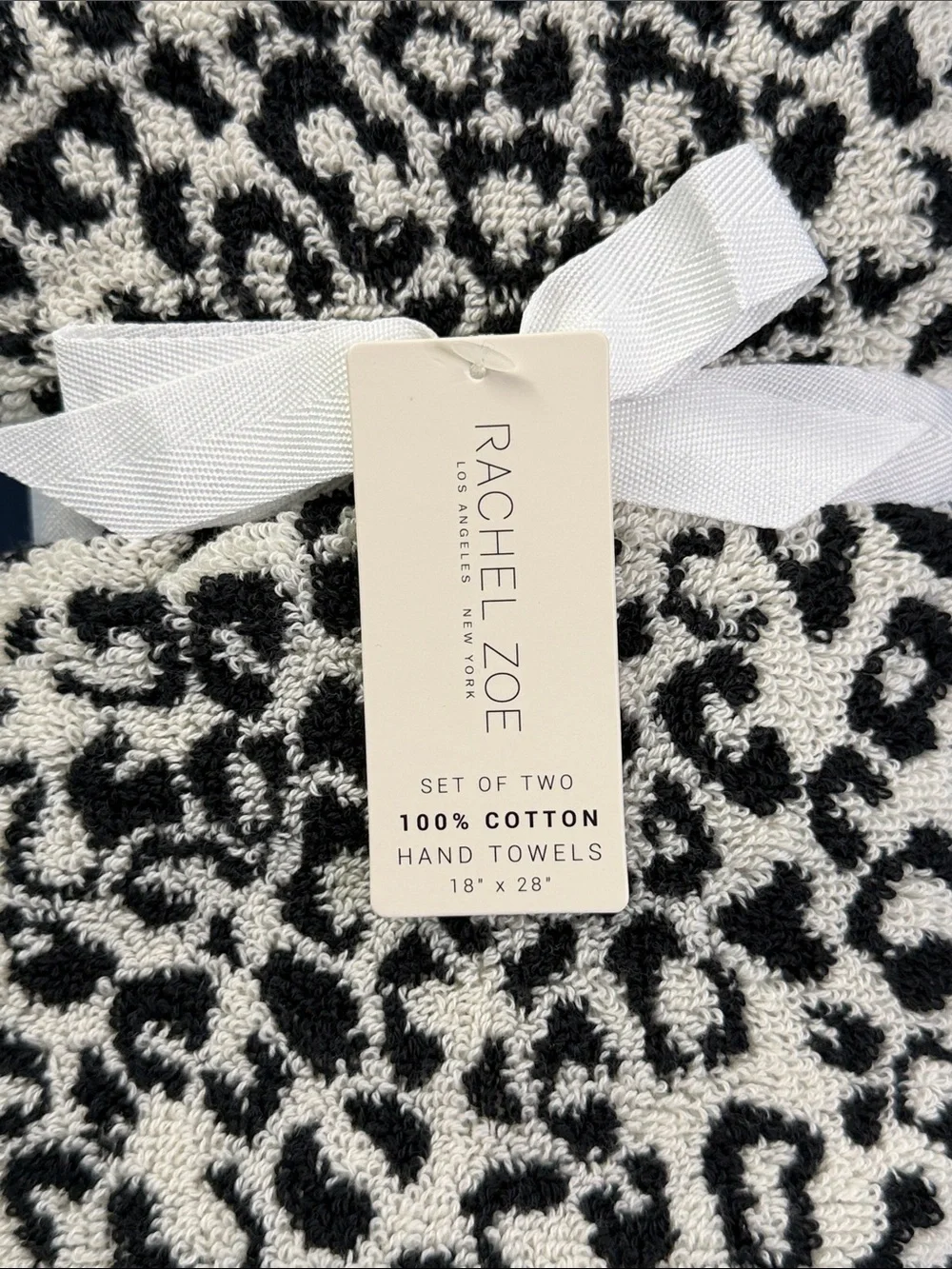 NWT Rachel Zoe Cheetah Print Hand Towels